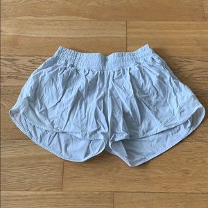 White lululemon running shorts